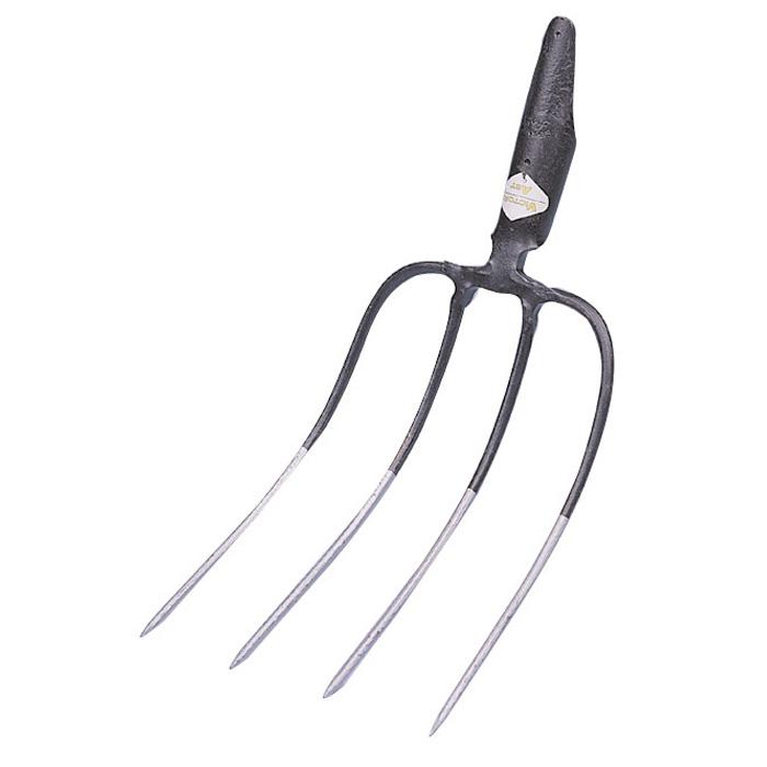 Horquilla para estiércol - 4 a 5 púas - anchura 23 a 25 cm - longitud 31 a 33 cm - sin mango