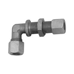 Racor en codo para mamparo - Acero galvanizado - Diámetro exterior de tubo de Ø 6 mm a 28 mm - Precio por unidad