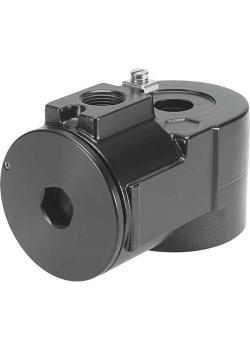 FESTO - Bobina - VACC-S18-25-K5-2U-EX4D - (562901) - Características de la bobina 110 V AC: 40/65 Hz, potencia 2,5 VA 110 V DC: 2,5 W - Rosca de entrada del cable NPT 1/2