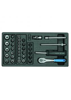 Steeksleutelset - aandrijving 1/4" 6-kant - in 1/3 ES-module - gewicht 2,956 kg