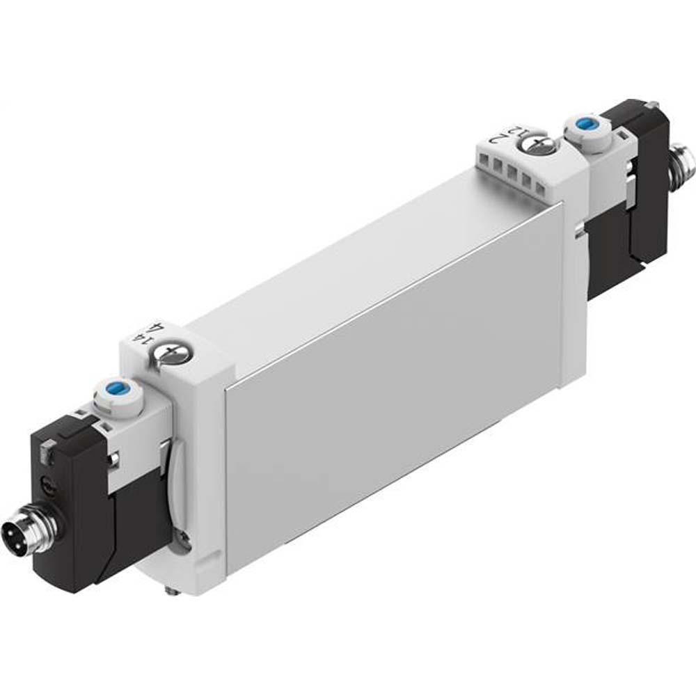 FESTO - Électrovanne VUVG-B18-F-1R8L - 2x vanne 3/2 voies - alimentation en air de commande externe - ressort pneumatique/mécanique - vanne à plaque de raccordement G1/4 - avec plaque de raccordement électrique R8 - prix à l'unité