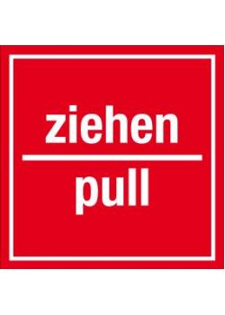 Türkennzeichnung "ziehen / pull" - 50 bis 400 mm