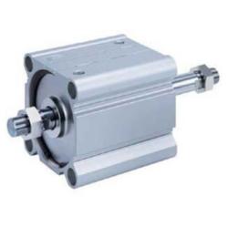 Kompaktcylinder CDQ2WBTF-DCMZ - dobbeltvirkende - gennemg&aring;ende boring - gennemg&aring;ende stempelstang - udvendigt G-gevind - elastisk d&aelig;mpning