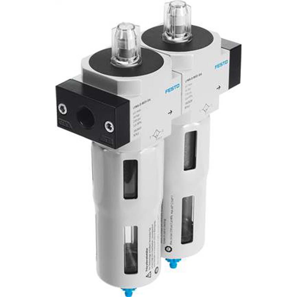 FESTO - Fijnfiltercombinatie LFMBA-D-DA-A - met verschildrukmeter - volledig automatische condensafvoer - vezelfilter 0,01 µm - verschillende maten - G 1/8 tot G 1 - prijs per stuk