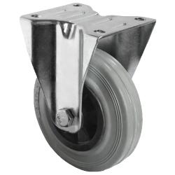 CASCOO Zestaw kołowy stały - Seria P4R2 - Koło z pełnej gumy - &Oslash; koła od 80 do 200 mm - Wysokość zabudowy od 105 do 235 mm - Nośność od 70 do 205 kg - Cena za sztukę