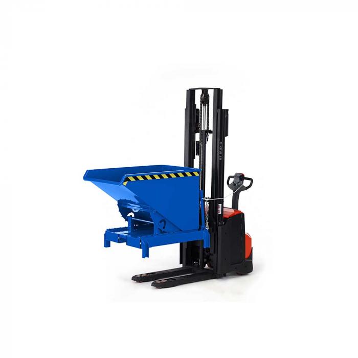 Kääntökippia tyyppi RAM-DST 60 - mitat 1070 x 1340 x 965 mm - irtoreunan korkeus 885 mm - pitoisuus 600 dm³ - kantokyky 1000 kg - eri versiot