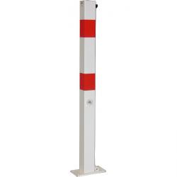 Afzetpaal - staal - 1010 mm - wit/rood - om op te zetten - omklapbaar - afsluitbaar