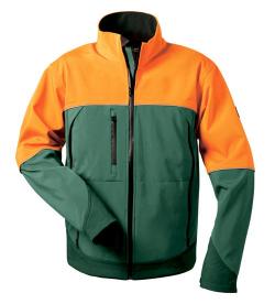 Skogsarbetsjacka - 100% polyester - andas - orange/grön