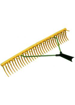Plastic lawn rake - one-sided - 32-bent teeth - with con. bulge - JOST