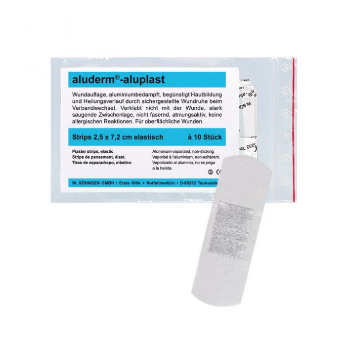 aluderm®-aluplast - elastische strips - 2,5 x 7,2 cm - kleur wit