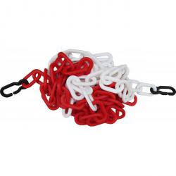 Kunststof ketting "POLLUX" - lengte 3 m - rood/wit - PP
