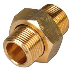 Afneembare dubbele nippel - messing - conisch afdichtend - 2 buitenschroefdraden R 1/8" tot R 1" - PN 16 bar