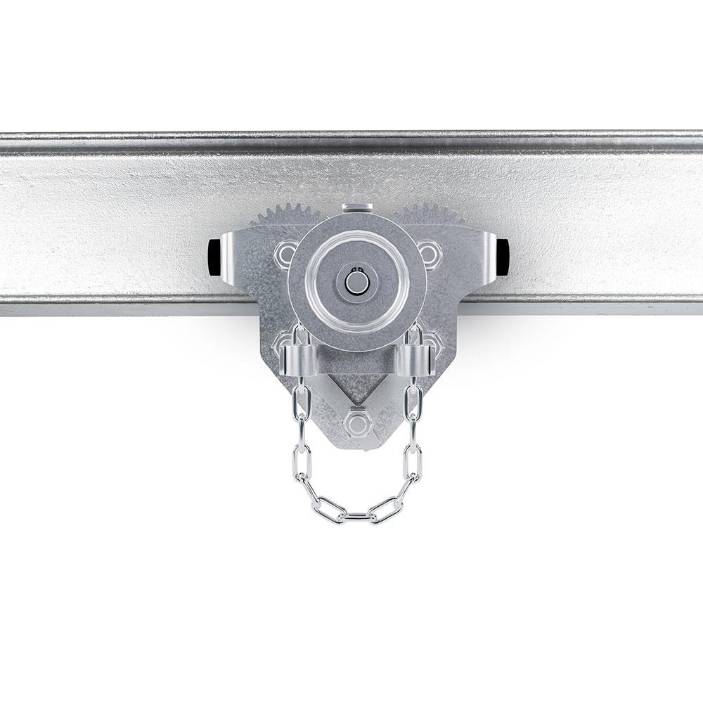 Haspelkettenfahrwerk PRO-G - Stahl verzinkt - Tragfähigkeit 1100 bis 5500 kg - Flanschbreite 55 bis 310 mm - Bedienungslänge 2,5 m
