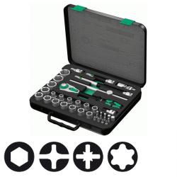 Steeksleutelset - 1/2" - chroom-vanadiumstaal - 37-delig - Wera