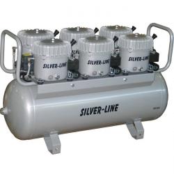 Compressore silenzioso - L-S300-100 - 8 bar - Portata di aspirazione 300 l/min. - Silver Line