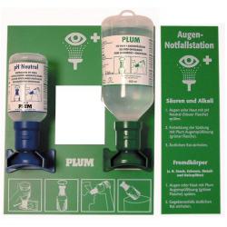 Augen-Notfallstation von Plum - 200 und 500 ml Phosphatpufferlösung - DIN 12930
