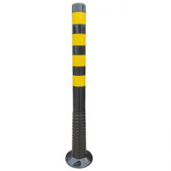Absperrpfosten - Ø 80 - Höhe 1000 mm - flexibel - schwarz/gelb reflektierend - Material PUR