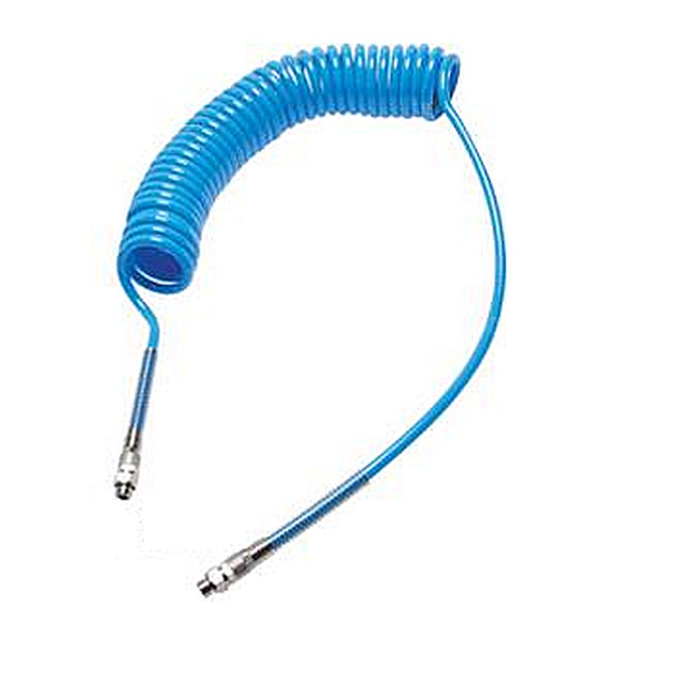 Tuyau spiralé en polyuréthane - avec spirale anti-pliage orientable à 360° - Ø intérieur 4 à 8 mm - longueur de travail 3 à 8 m - prix par rouleau