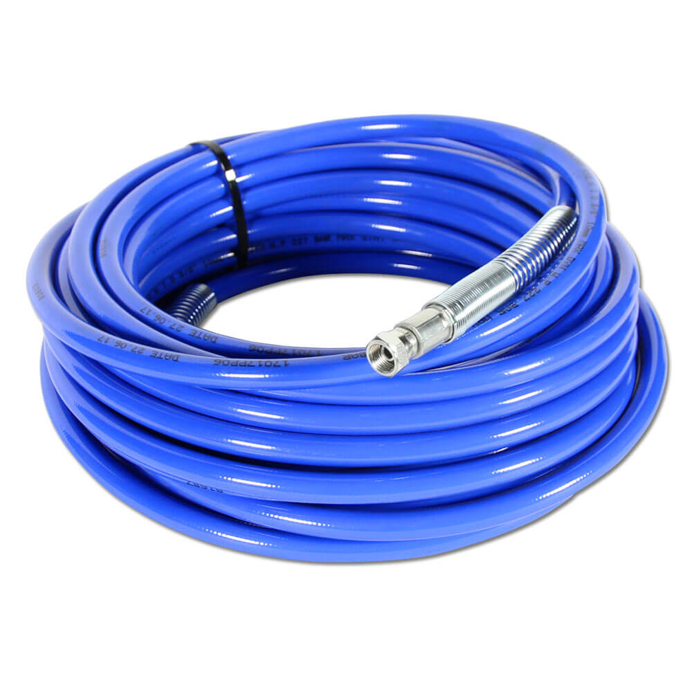 HD-verfspuitingsslang - blauw - aansluitingen 3/8″ chroomstaal. - Binnen-Ø 9,6 mm - Buiten-Ø 17,1 mm - 300 bar - Prijs per stuk