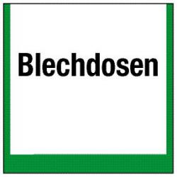 Umweltschild "Sammelbehälter für Blechdosen" - 5-40cm