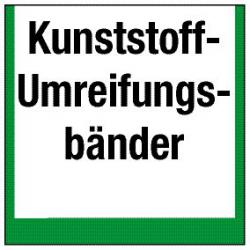 Umweltschild "Sammel- behälter für Kunststoff- umreifungsbänder" - 5 bis 40cm