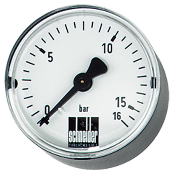 Manometer "Schneider" - diameter 40 tot 80 mm - meetbereik 0 tot 25 bar - aansluiting G 1/8 en G 1/4