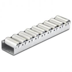 Rail de roulement pour palettes - large - galet acier - roulement à billes - profil isocèle - charge maxi 160 kg