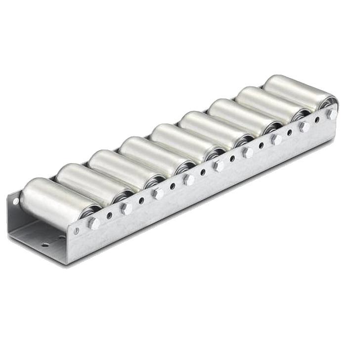 Palletrolgeleiding - breed - stalen rol - kogellager - profiel gelijkbenig - draagvermogen 160 kg