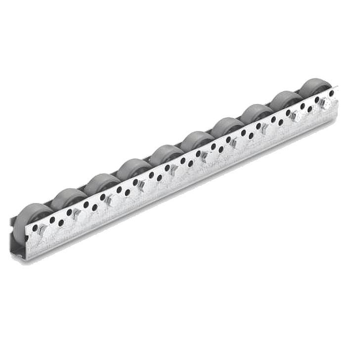 Universele rollenbaan - draagvermogen 40 kg - polyamide rol - glijlager