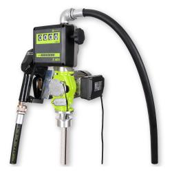 Vingepumpe TECPUMP 600 AC Z 400 - diesel fyringsolie EL/L radiator frostvæske (koncentrat) - ca 55 l/min. - maks. 2 bar - automatisk dyse inkl. drejeslangesamling - analog måler - 4m dyseslange