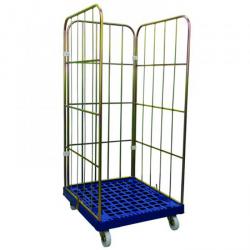 Rollbox with 2 side walls - carrying capacity 500 kg - 2 swivel 2 fixed castors