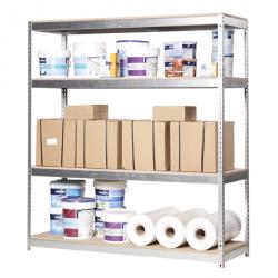 Estantería ancha - Simonforte 1504-4 Tablero aglomerado - 2000 x 1500 x 450 mm - Estantes de madera - 4 niveles