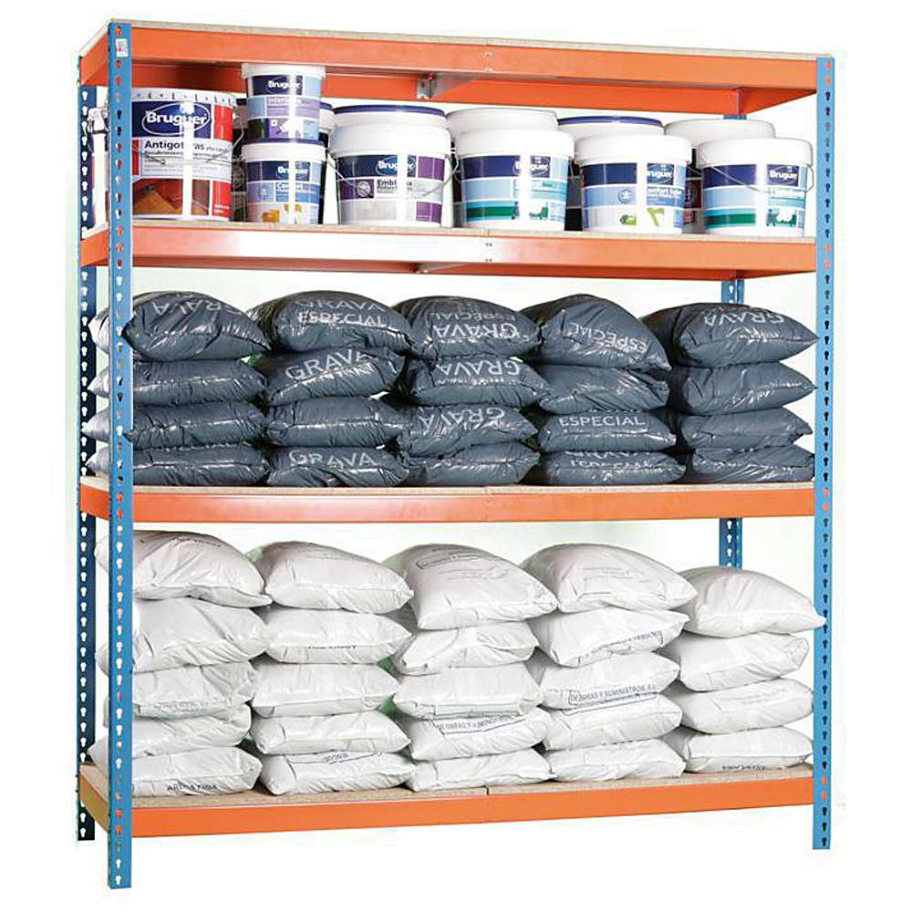 Breedspanrek - Simonforte 1806-4 spaanplaat - 2000 x 1800 x 600 mm - houten legborden - 4 niveaus