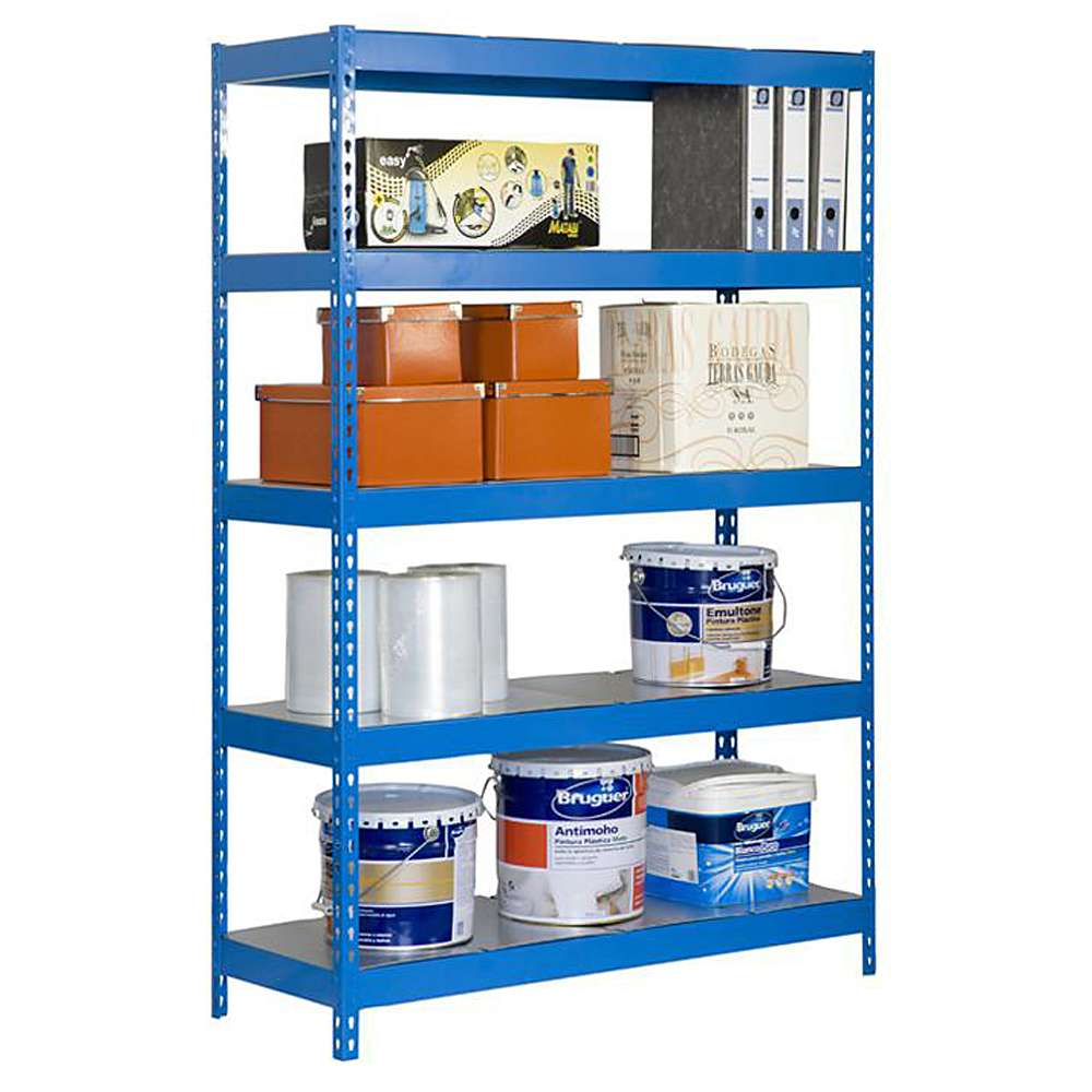 Grootvakken stelling Bricoforte 1204-5 - 2000 x 1200 x 450 mm - metalen legborden - 5 niveaus