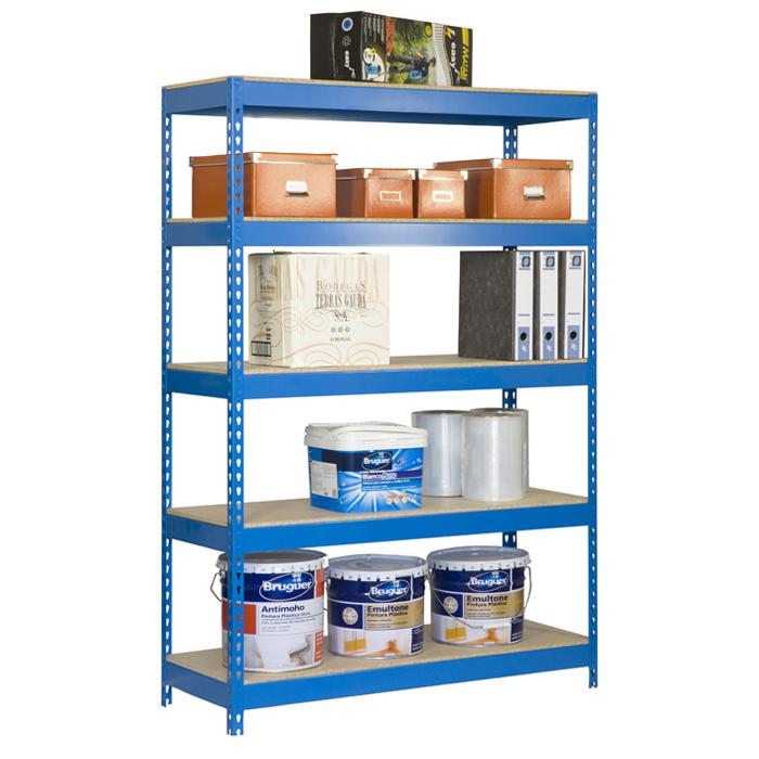 Grootvakken stellingrek Bricoforte 1004-5 - 2000 x 1000 x 450 mm - houten legborden - 5 niveaus