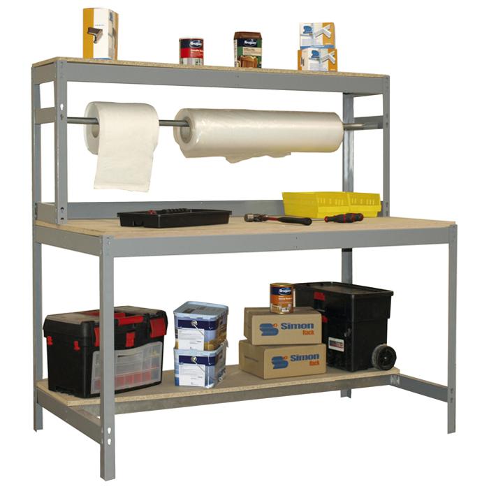 Workbench BT-4 - høyde 1440 x dybde 750 mm - benkeplate MDF - med stang