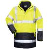 Hoge zichtbaarheid parka "Spencer" - maat S tot XXXXL - fluorescerend geel/marineblauw - EN ISO 20471 klasse 3 - EN 343 - 4 in 1 functie - wind- en waterdicht, ademend