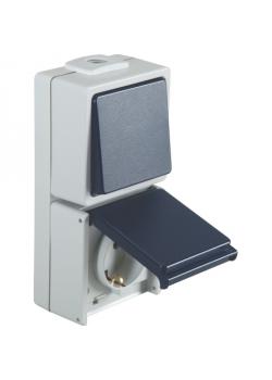 Wechselschalter/Steckdose - IP54 - senkrecht - 250 V AC - 10 / 16 A
