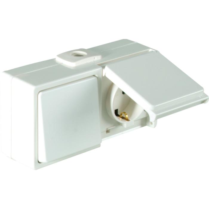 Wisselschakelaars/stopcontacten - IP54 - horizontaal - 250 V AC - 10 / 16 A