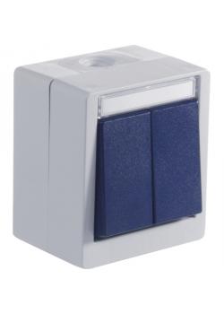 Serienschalter - hellgrau/stahlblau - 250 V AC 10 A - IP 55