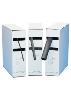 Heat shrinkable tubing - color black - length 5-20 m - polyolefin (flame retardant)