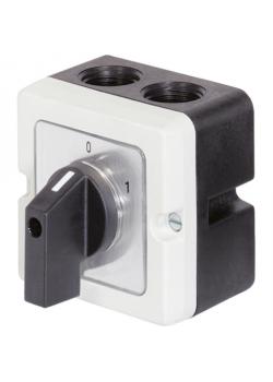 Nocken-Drehschalter - EIN/AUS - im AP/FR Gehäuse - IP 44 - Farbe grau/schwarz