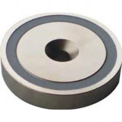 Flat pot magneetti - neodyymi - reikä - Strength 13-870N