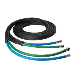 SATA Schlauchpaar - Länge 6-15 m - 9 x 9 mm mit Überzugsgeflecht - IG G 3/8" und G 1/2" (Material) - IG G 1/4" (Luft)  - Preis per Stück