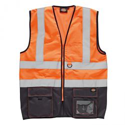 Sikkerhetsvest - Høy synlig - to farger - oransje / marine - Gr. S-XXXXL