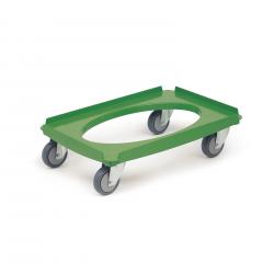 Carro de transporte - color verde - ruedas de termoplástico - 250 kg de capacidad de carga