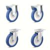Set de roulettes - Set de 4 roulettes dont 2 roulettes pivotantes et 2 roulettes fixes - Ø de la roue 80 à 200 mm - hauteur totale 100 à 235 mm - capacité de charge/set 450 à 1200 kg