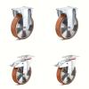 Set de roulettes - Set de 4 roulettes dont 2 roulettes pivotantes avec double frein et 2 roulettes fixes - Ø de la roue 125 à 200 mm - hauteur totale 155 à 245 mm - capacité de charge/set 1050 à 1500 kg