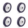 Set de roues - Set de 4 roues en polyuréthane élastique - avec double roulement à billes - Ø de la roue 80 à 200 mm - capacité de charge/set 390 à 1050 kg