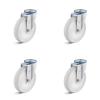 Set de roulettes - Set de 4 roulettes pivotantes avec fixation à œil - Ø des roues 80 à 200 mm - hauteur totale 100 à 235 mm - Capacité de charge/set 450 à 1050 kg